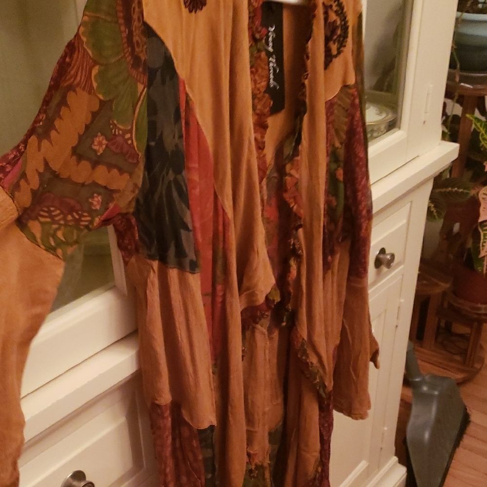 Young Threads Patchwork Bohemian Camel Open-Front… - image 8